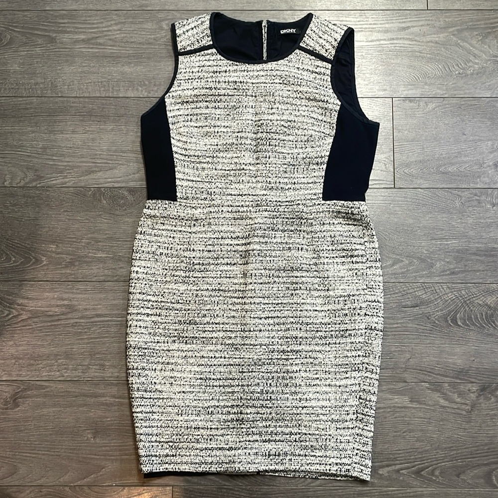 DKNY tweed black sheath dress
